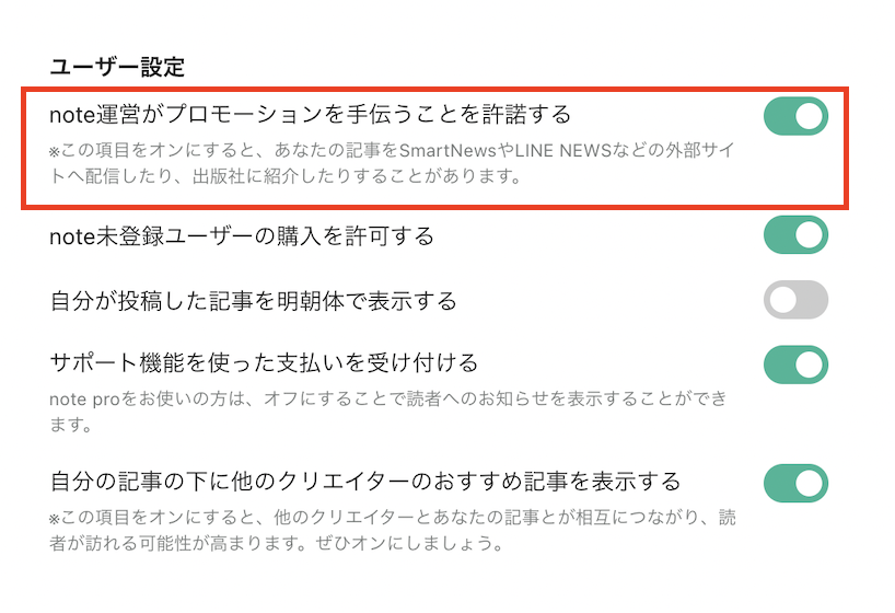 宣伝のための外部サイトへの配信を許諾する とは何ですか Noteヘルプセンター